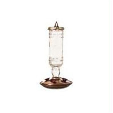 WOODSTREAM HUMMINGBIRD  W Woodstream Hummingbird W-Antique Bottle Hummingbird Feeder- Clear 10 Ounce 517265